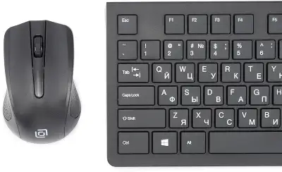 Клавиатура + мышь Оклик 250M клав:черный мышь:черный USB беспроводная slim (997834)