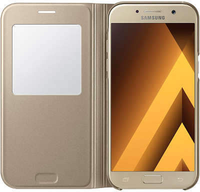 Чехол-книжка Samsung для Samsung Galaxy A5 (2017) S View Standing Cover, золотистый (EF-CA520PFEGRU)