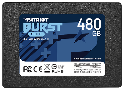 Твердотельный накопитель Patriot SSD BURST ELITE 480GB SATA3 2.5" R450/W320 TBW 200TB 3D NAND