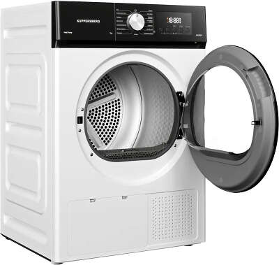 Сушильная машина Kuppersberg/ Сушильная машина Kuppersberg, High-Tech, загрузка 9 кг, 15 программ, тепловой насос, электронное кнопочное управление, корзина для сушки, блокировка от детей, энергоэффективность А++, цвет белый