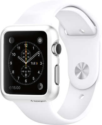Чехол клип-кейс Spigen Thin Fit для Apple Watch 38 мм, белый [SGP11488]