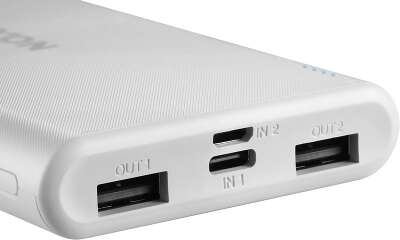 Мобильный аккумулятор Canyon PB-106 10000mAh 10.5W 2.1A 2xUSB-A белый (CNE-CPB1006W)