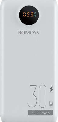 Мобильный аккумулятор Romoss SW20S Pro 20000mAh QC3.0 30W 5A 2xUSB-A/USB-C белый (1746355)