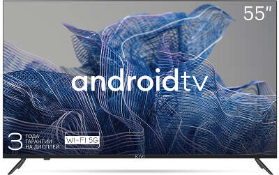 Телевизор LED Kivi 55" 55U740NB Android TV черный 4K Ultra HD 60Hz DVB-T DVB-T2 DVB-C USB WiFi Smart TV
