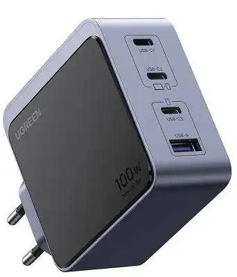Зарядное устройство UGREEN X565 (35043) Nexode S 100W USB-A+3*USB-C GaN Tech Fast Charger EU. Цвет: серый