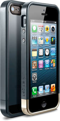 Чехол-бампер Spigen SGP Liner Crystal Metal для iPhone 5/5S, Metal Slate [SGP10044]