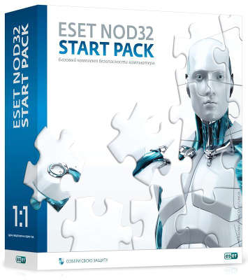 Антивирус ESET NOD32, Start Pack - базовый комплект безопасности, 1год , 1 ПК (BOX)