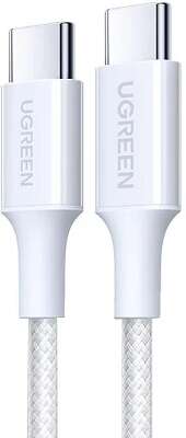 Кабель UGREEN L502 (35221) 100W USB-C to USB-C PD Fast Charging Braided Cable 5A Max. Длина: 2м. белый