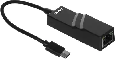 Сетевая карта Digma D-USBC-LAN100, 1xRJ-45, 100 Мбит/с, USB Type-C, Retail
