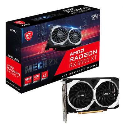 Видеокарта MSI AMD Radeon RX 6500 XT Radeon 4Gb DDR6 PCI-E HDMI, DP