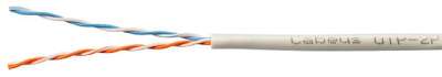 Cabeus UTP-2P-Cat.5e-SOLID-GY Кабель витая пара UTP (U/UTP), категория 5e, 2 пары (24 AWG) , одножильный, PVC нг(А)-LS, серый (305 м)