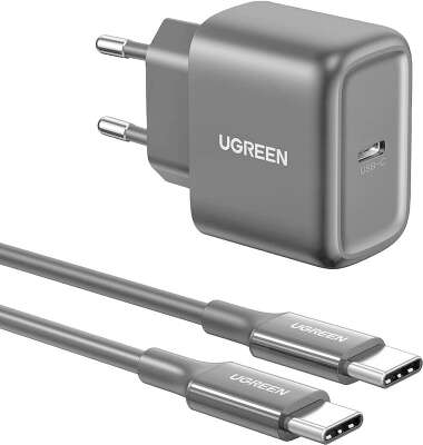 Зарядное устройство UGREEN CD250 (50581) USB-C 25W PD Charger + C-C 2M Cable EU. Цвет: черный