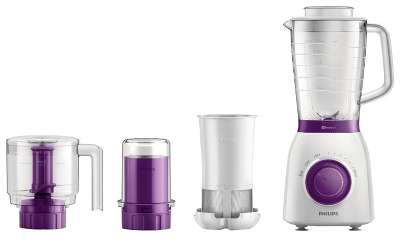 Блендер Philips HR2166/00, белый/фиолетовый