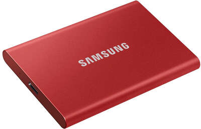 Внешний SSD Samsung 500GB T7, 1.8", USB 3.2/Type-C, красный (MU-PC500R/WW)