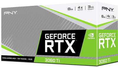 Видеокарта PNY NVIDIA nVidia GeForce RTX 3060Ti VERTO Dual Fan 8Gb DDR6 PCI-E HDMI, 3DP