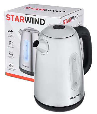 Чайник Starwind SKS3210 1.7л. 2200Вт серебристый (корпус: металл)