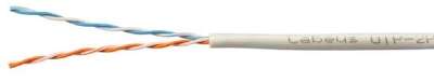 Cabeus UTP-2P-Cat.5e-SOLID-GY Кабель витая пара UTP (U/UTP), категория 5e, 2 пары (24 AWG) , одножильный, PVC нг(А)-LS, серый (305 м)