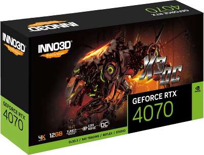 Видеокарта Inno3D NVIDIA nVidia GeForce RTX 4070 X3 OC 12Gb DDR6X PCI-E HDMI, 3DP