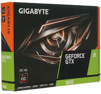 Видеокарта GIGABYTE NVIDIA nVidia GeForce GTX 1650 GV-N1656OC-4GD 4Gb DDR6 PCI-E DVI, HDMI, DP