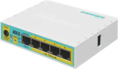 Роутер MikroTik hEX PoE lite (RB750UPR2) 10/100BASE-TX белый