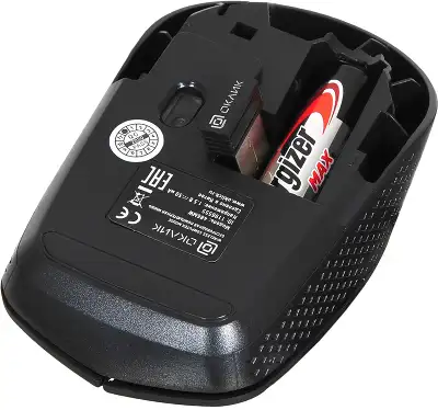 Мышь Оклик 486MW черный оптическая 1600dpi беспров. USB для ноутбука 3but (1196555)