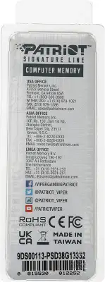Память DDR3 8Gb 1333MHz Patriot PSD38G13332 RTL PC3-10600 CL9 DIMM 240-pin 1.5В dual rank Ret