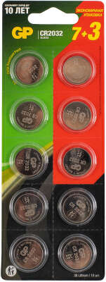 Элемент питания GP Lithium CR2032 (10 штук в упаковке) цена за 1 шт.