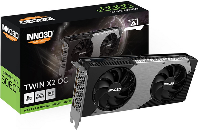 Видеокарта INNO3D RTX 5060 Ti Twin X2 OC//RTX5060Ti, HDMI, DP*3, 8G,D7