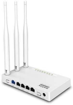 Netis WF2409E Wi-Fi роутер N300, до 300 Мбит/с, 2,4 ГГц, 802.11n, LAN 4x100 Мбит/с, белый, 3x5dBi внешние антенны