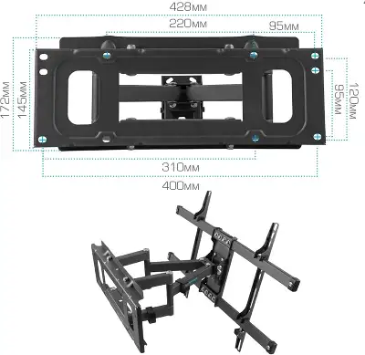 Кронштейн для телевизора Kromax CORBEL-8 титан 32"-75" макс.55кг настенный поворот и наклон