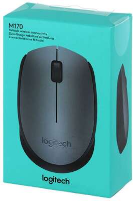 Мышь беспроводная Logitech M170 Gray |910-004642| серая, оптическая, 1000dpi, 2.4 GHz, USB-ресивер, (062887) {10}