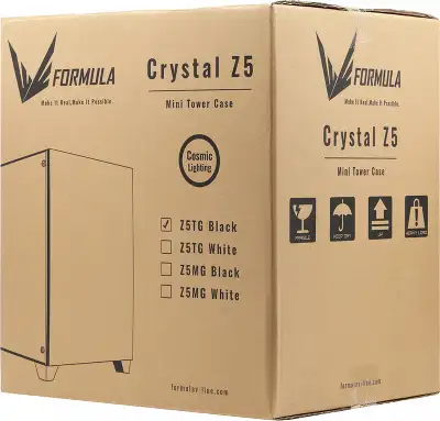 Корпус Formula Crystal Z5, черный, mATX, без БП (CRYSTAL Z5)