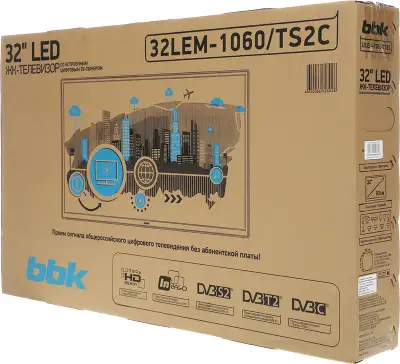 Телевизор LED BBK 32" 32LEM-1060/TS2C (B) Frameless черный HD 60Hz DVB-T2 DVB-C DVB-S2 USB (RUS)