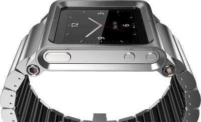 Чехол-браслет LunaTik Lynk Multi-Touch Watch Band для iPod nano 6G, серебристый [LKSLV-010]