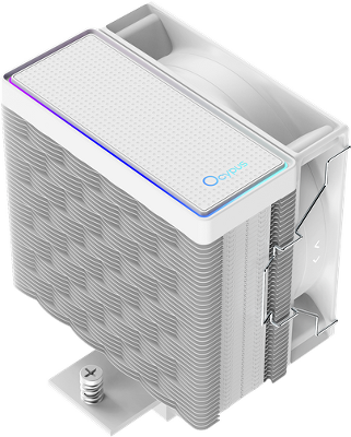 Кулер для процессора Ocypus Gamma A40 WH ARGB, 100mm ARGB FAN, Top ARGB Panel, 4 HEAT PIPES, 4-PIN PWM, 600-2400 RPM, 29DBA, HYDRO BEARING, LGA115X/1200/1700/18XX, AM4/AM5