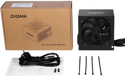 Блок питания Digma ATX 500W DPSU-500W-WH 80 PLUS WHITE (20+4pin) APFC 120mm fan 6xSATA RTL