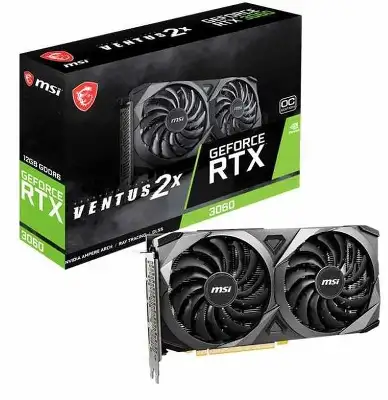 Видеокарта MSI PCI-E 4.0 RTX 3060 VENTUS 2X 12G OC NVIDIA GeForce RTX 3060 12Gb 192bit GDDR6 1680/15000 HDMIx1 DPx3 HDCP Ret