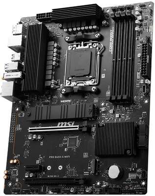 Материнская плата MSI PRO B650-S WIFI B650, AM5, 4*DDR5, 2*PCIEx16, 1*PCIEx1, 2*M.2, 2*TypeC, 3*USB3.2Gen2, 6*USB3.2Gen1, 4*USB2.0, 4*SATA3.0, 2.5G, DP, HDMI, ATX, RTL