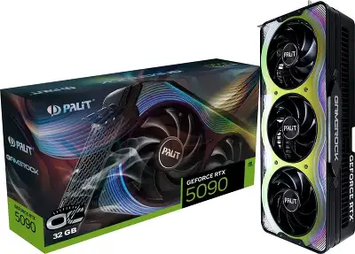 Видеокарта Palit PCI-E RTX5090 GAMEROCK OC NVIDIA GeForce RTX 5090 32Gb 512bit GDDR7 2017/28000 HDMIx1 DPx3 HDCP Ret
