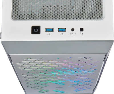 Корпус Corsair iCUE 220T RGB, белый, ATX, Без БП (CC-9011174-WW)