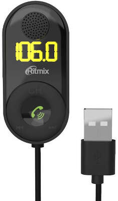Автомобильный FM-модулятор Ritmix FMT-B400 черный MicroSD BT USB (80000850)