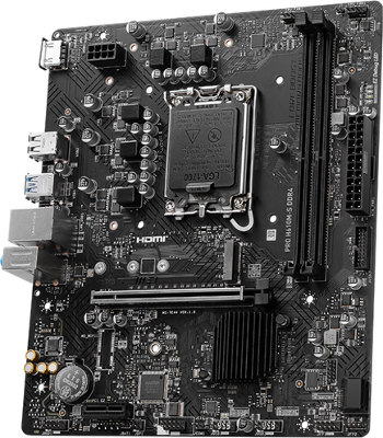 Материнская плата MSI PRO H610M-S DDR4 H610,LGA1700,2DDR4,1PCI-Ex16,1PCI-Ex1,2M.2,2SATA3.0,4USB3.2Gen1,8U