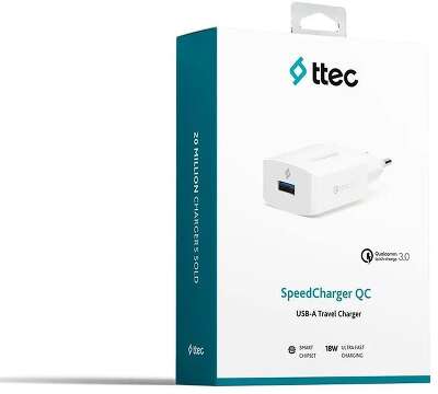 Сетевое зарядное устройство TTEC SpeedCharger QC 3.0 Travel Charger 18W. Цвет: белый