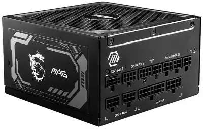 Блок питания MSI ATX 1250W MAG A1250GL Gen.5 80+ gold (20+4pin) APFC 135mm fan 12xSATA Cab Manag RTL