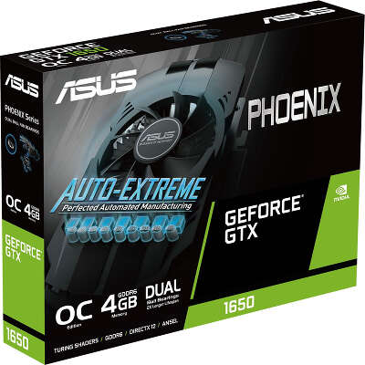 Видеокарта ASUS NVIDIA nVidia GeForce GTX 1650 Phoenix EVO OC Edition 4Gb DDR6 PCI-E DVI, HDMI, DP