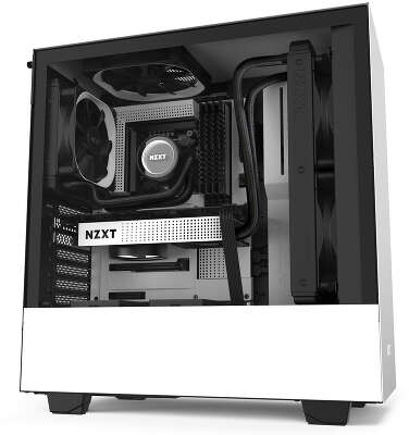 Корпус NZXT H510 White/black, белый, ATX, Без БП (CA-H510B-W1)