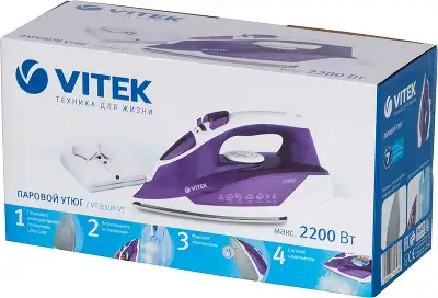 Утюг Vitek VT-8308 2200Вт фиолетовый/белый