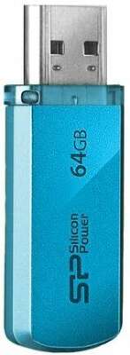Модуль памяти USB2.0 Silicon Power Helios 101, 64 Гб, голубой [SP064GBUF2101V1B]