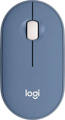 Мышь Logitech Pebble M350 синий оптическая 1000dpi silent беспров. BT/Radio USB для ноутбука 3but (910-006655)