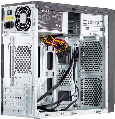 Корпус с блоком питания 500Вт./ Case Foxline FL-702, mATX, 1x5.25EXT, 1x3.5EXT, 2x3.5INT, 2xUSB2.0, HDA, w/o FAN, w/500W ATX PSU, w/1.2m EU pwr cord
